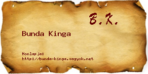 Bunda Kinga névjegykártya